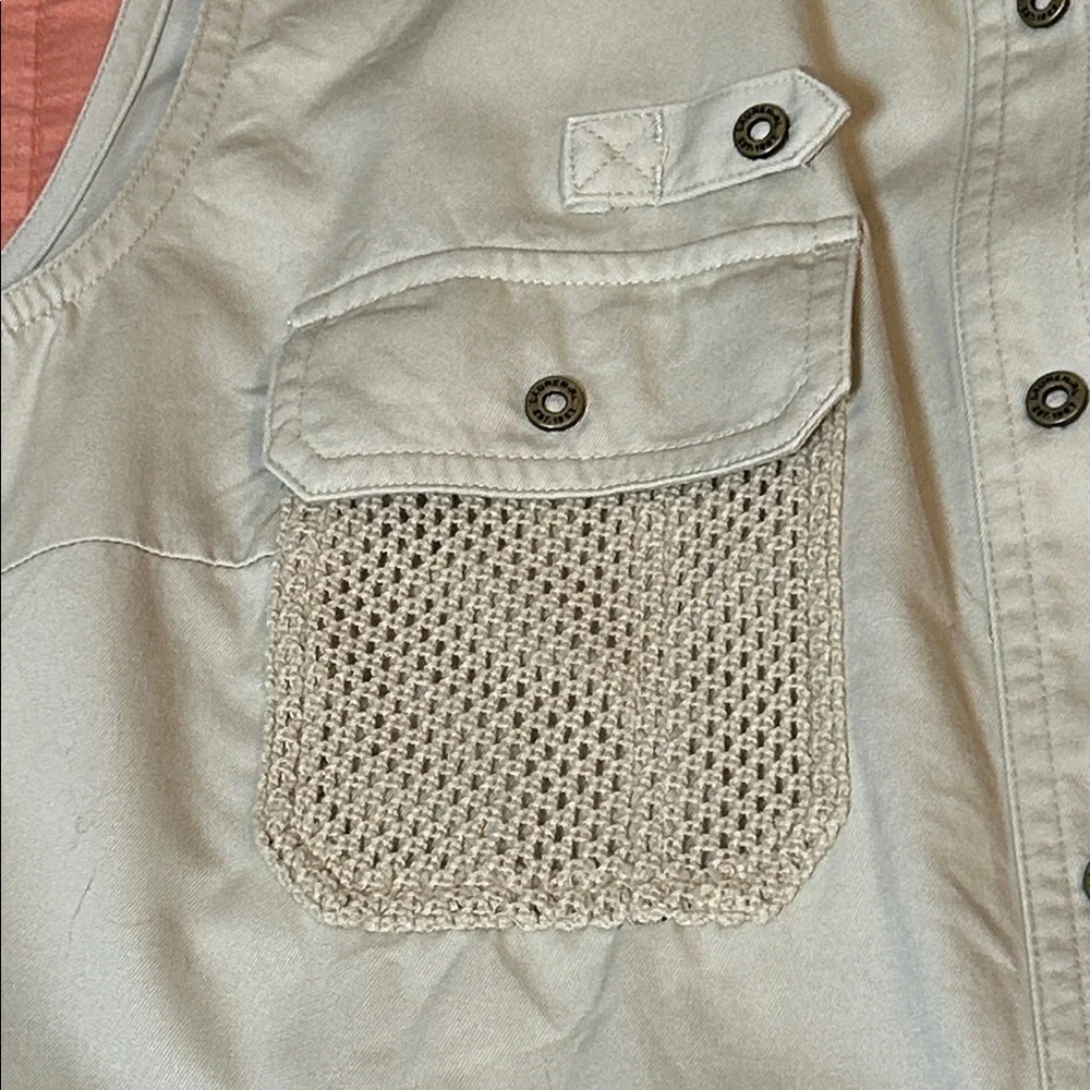 LAUREN RALPH LAUREN VINTAGE 9Os Y2K SAFARI VEST LT KHAKI TAN WOMENS SIZE MEDIUM